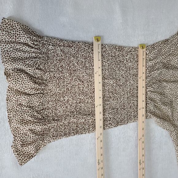 Women's shirred ruffle hem smocked waist heart print mini Dress Size 2 Going out - Picture 5 of 7